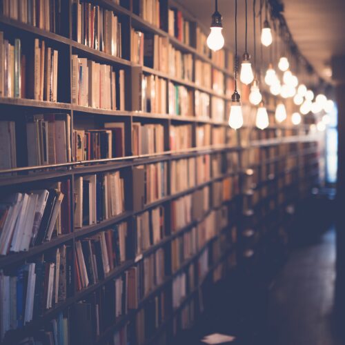 A dusty book shelf